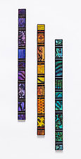 Funky Colors Skinny Mosaics by Patty Carmody Smith (Art Glass Wall Sculpture)