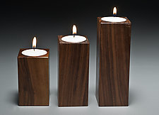 Walnut Candle Trio by David Kellum (Wood Candleholder)
