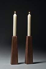 Walnut Candle Sticks by David Kellum (Wood Candleholder)