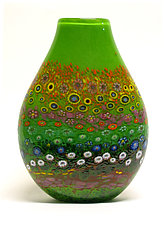 Apple Green Garden Vase by Ken Hanson and Ingrid Hanson (Art Glass Vase)