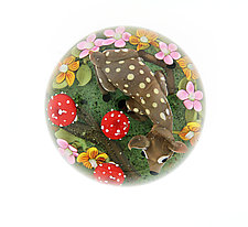 Spring Fawn Miniature Paperweight by Clinton Smith (Art Glass Paperweight)