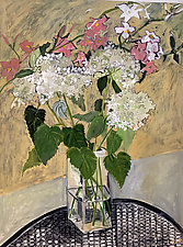 Hydrangea and Table by Lila Bacon (Acrylic Painting)