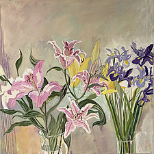 Covid Birthday Flowers by Lila Bacon (Acrylic Painting)
