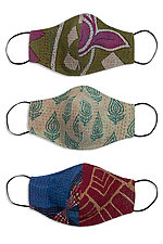 Kantha Face Masks, Set of 3 by Mieko Mintz (Reusable Face Masks)