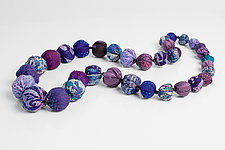 Vintage Silk Necklace in Purple by Mieko Mintz (Silk Necklace)