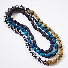 Tie-Beads Long Necklace in Topkapi Blue by Mieko Mintz ()
