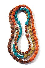 Tie-Beads Long Necklace in Moroccan Palace by Mieko Mintz (Silk Necklace)