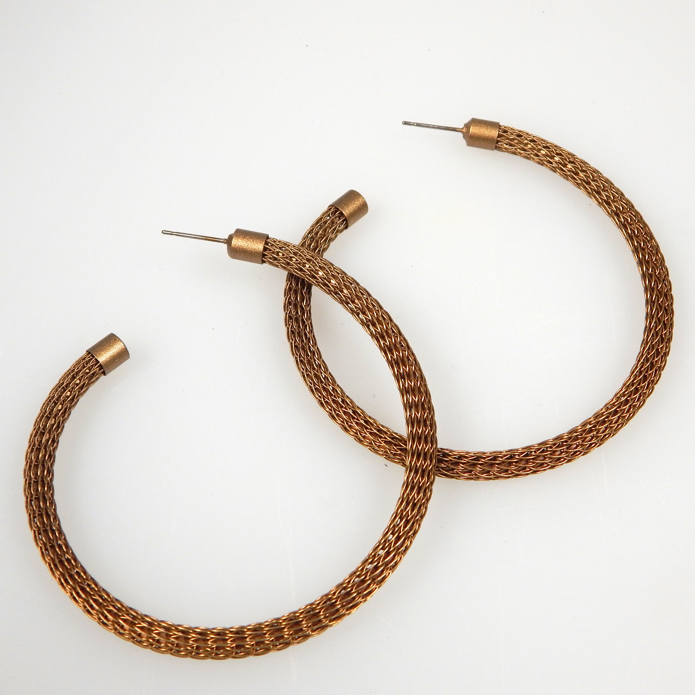 Copper Teardrop Hoop Earrings Hypoallergenic Antique Finish 3 Sizes