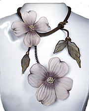 Dogwood Blooms Necklace by Sarah Cavender (Metal Necklace)