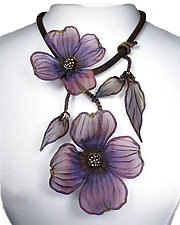 Dogwood Blooms Necklace by Sarah Cavender (Metal Necklace)
