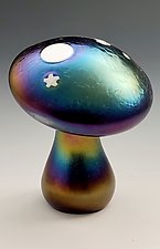 Moon and Stars Mushroom by Mayauel Ward (Art Glass Paperweight)