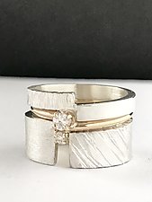 Happy Choices Stacking Rings by Dagmara Costello (Gold, Silver & Stone Ring)