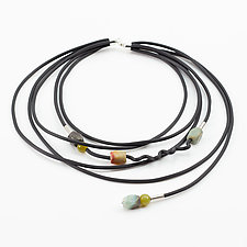 Agate and Lemon Jade Necklace by Dagmara Costello (Rubber & Stone Necklace)