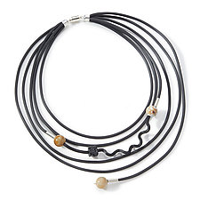 Agate & Lava Necklace by Dagmara Costello (Silver & Rubber Necklace)