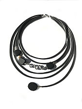 Misty Black Necklace by Dagmara Costello (Rubber & Glass Necklace)