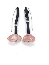 Pink Crystal Earrings by Dagmara Costello (Rubber & Stone Earrings)