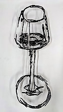 White Wineglass by Paul Arsenault (Metal Wall Sculpture)