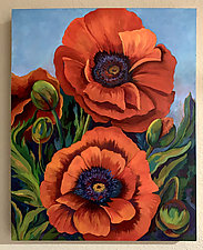 Red Poppies by Anne Nye (Acrylic Painting)