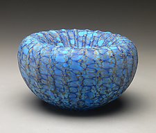 Blue Treasure Bowl by Thomas Spake (Art Glass Bowl)