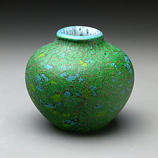 Green Native Vessel by Thomas Spake (Art Glass Vessel)