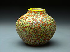 Orange Native Vessel by Thomas Spake (Art Glass Vessel)