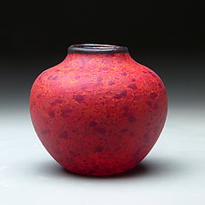 Red Native Vessel by Thomas Spake (Art Glass Vessel)