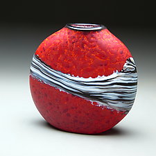 Red Strata Vase by Thomas Spake (Art Glass Vase)