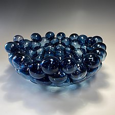 Schiuma Vetro Terrina in Steel Blue by Jennifer Nauck (Art Glass Bowl)