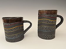 Dark Rainbow Mug by Vaughan Nelson (Ceramic Mug)