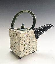 Green Chex Teapot by Vaughan Nelson (Ceramic Teapot)