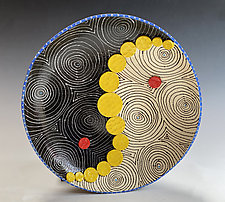 Primary Ying and Yang Optix Wall Platter by Vaughan Nelson (Ceramic Wall Sculpture)