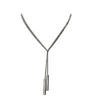Sterling Double Cylinder Lariat by Claudia Endler (Silver Necklace)