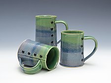 Rainbow Knitted Mugs by Charan Sachar (Ceramic Mug)