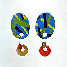 Medium Oval Circle Earrings by Arden Bardol (Polymer Earrings)