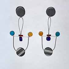 Stripes Dance Multi Earrings by Arden Bardol (Polymer Earrings)