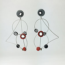 Triangle Circle Circle Earrings by Arden Bardol (Polymer Clay Earrings)