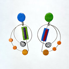 Tic-Tok Circle Earrings by Arden Bardol (Polymer Earrings)