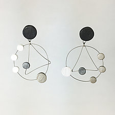 Triangle Circle Earrings by Arden Bardol (Polymer Clay Earrings)