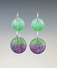 Two Tier Drop Earrings by Carol Martin (Art Glass Earrings)