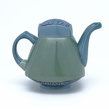 Green Squarish Teapot by Frank Saliani (Ceramic Teapot)
