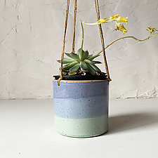 Stiped Stoneware Hanging Planters by Heidi Fahrenbacher (Ceramic Wall Vase)