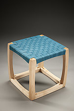 Cube Chair by Todd Bradlee (Wood & Leather Stool)