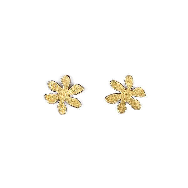 Flat Flower Gold Mini Earrings by Priya Himatsingka (Gold Earrings