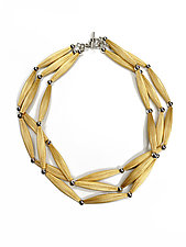 3 Strand Textured Necklace by Erica Zap (Brass Necklace)