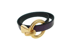 Circle Leather Wrap Bracelet by Erica Zap (Silver & Leather Bracelet)