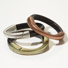 Crescent Moon Bracelet Set by Erica Zap (Leather & Metal Bracelets)