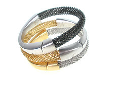 Set of Crescent Moon Magnetic Clasp Mesh Bracelets by Erica Zap (Leather & Metal Bracelets)