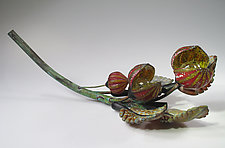 Red Tabletop Seed Pods by David Leppla (Art GlassSculpture)