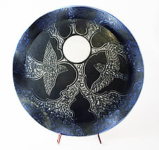 Midnight Songbird Platter by Sara Meehan (Ceramic Platter)