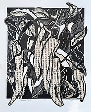 Chiles 33 by Ouida Touchon (Woodcut Print)